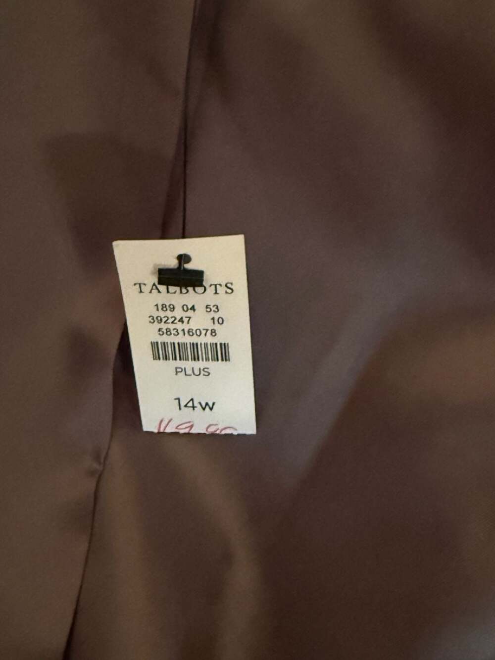Talbots Plus Size 14W Purple and Brown Plaid Wool Blend Blazer - Picture 4 of 4